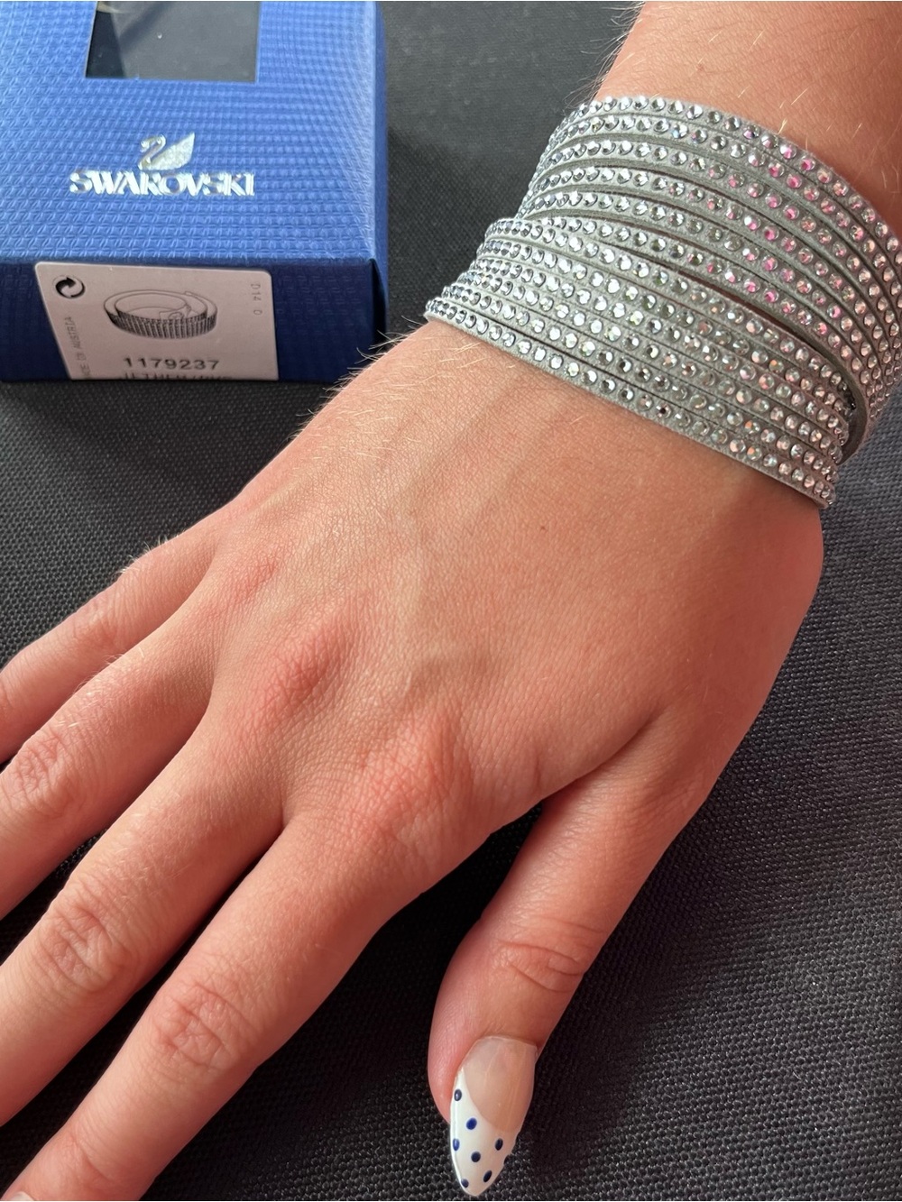 Swarovski Crystal Wrap Bracelet in Silver Gray 36 cm 1179237
